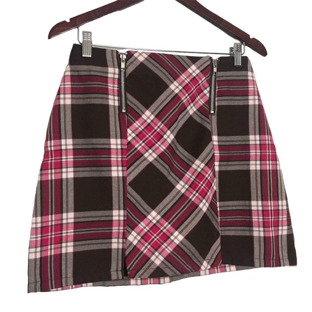 Vintage Mossimo Y2K Red Plaid Mini Skirt Juniors Size XL Grunge Academia 90s